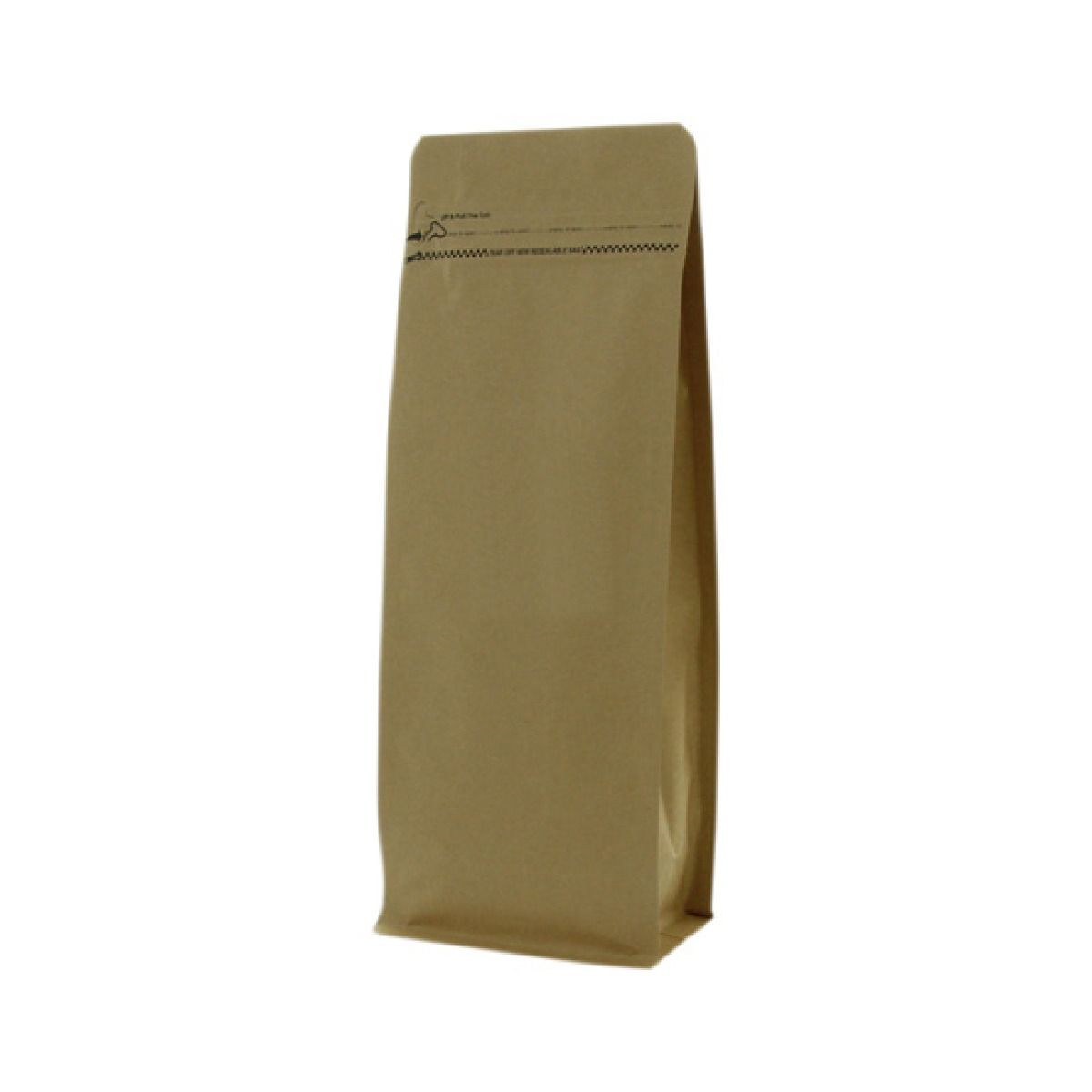 Flat bottom zak kraftpapier met front zipper - bruin