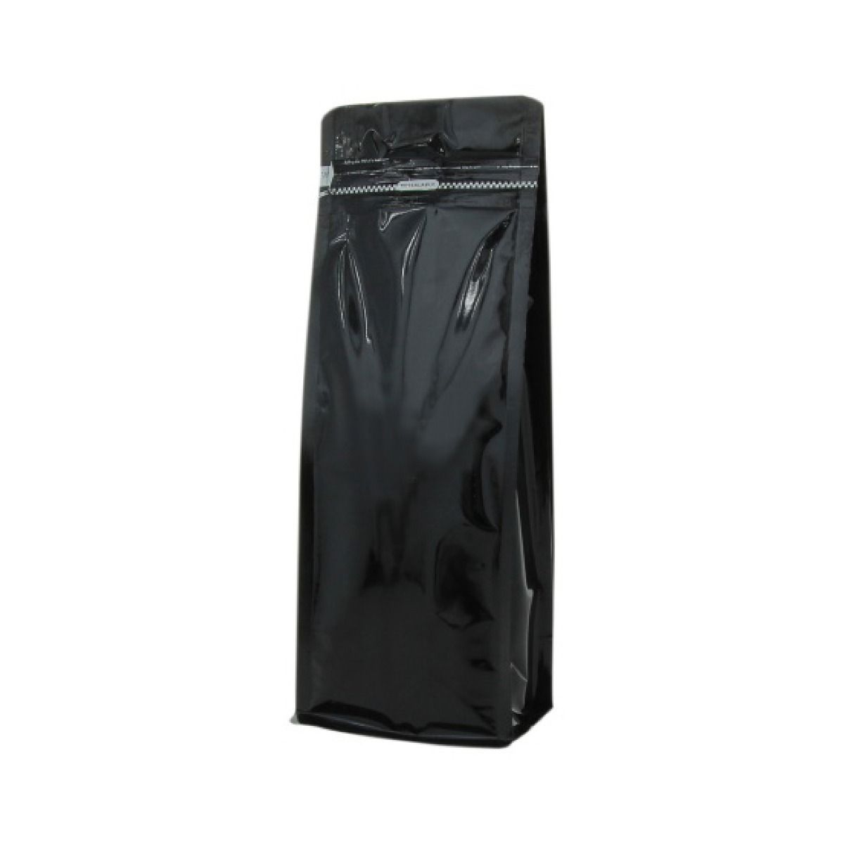 Flat bottom zak met front zipper - glanzend zwart